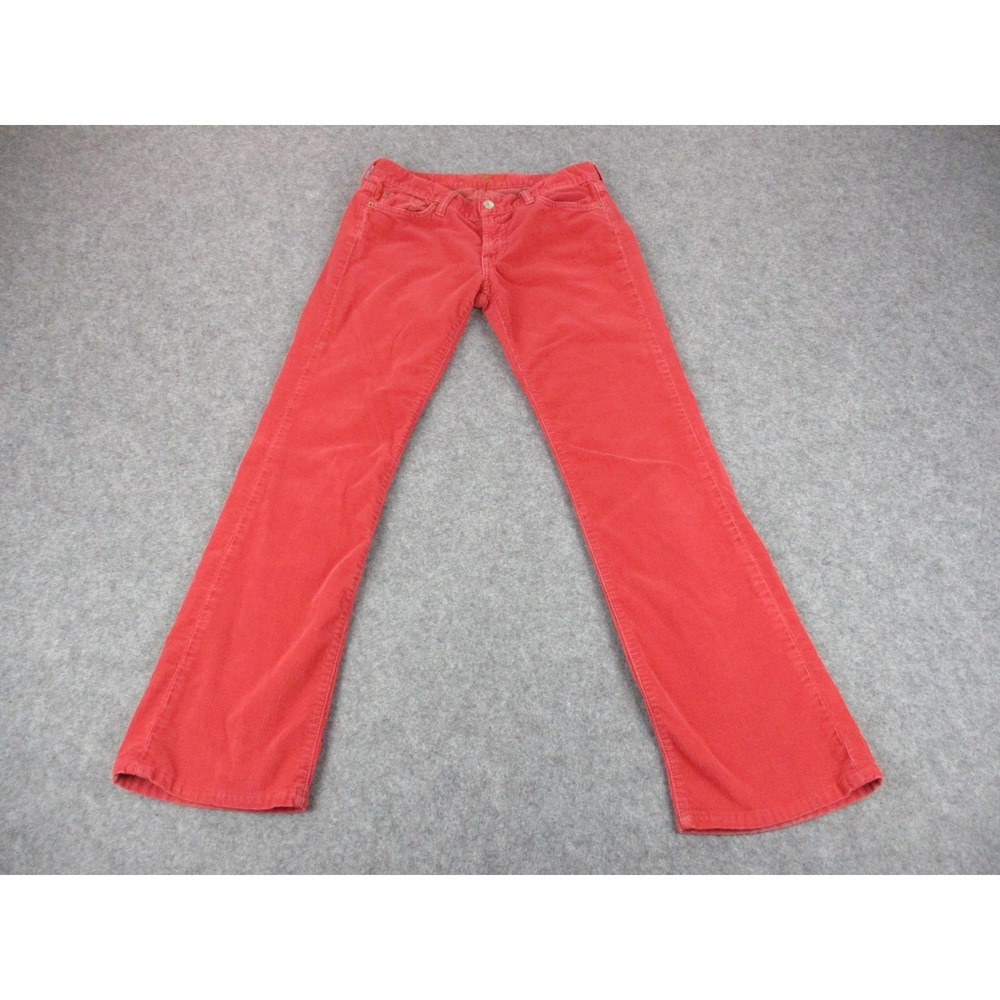 7 For All Man Kind Pants Womens 29 Red Bootcut Corduroy Flat Front Trouser 29x30